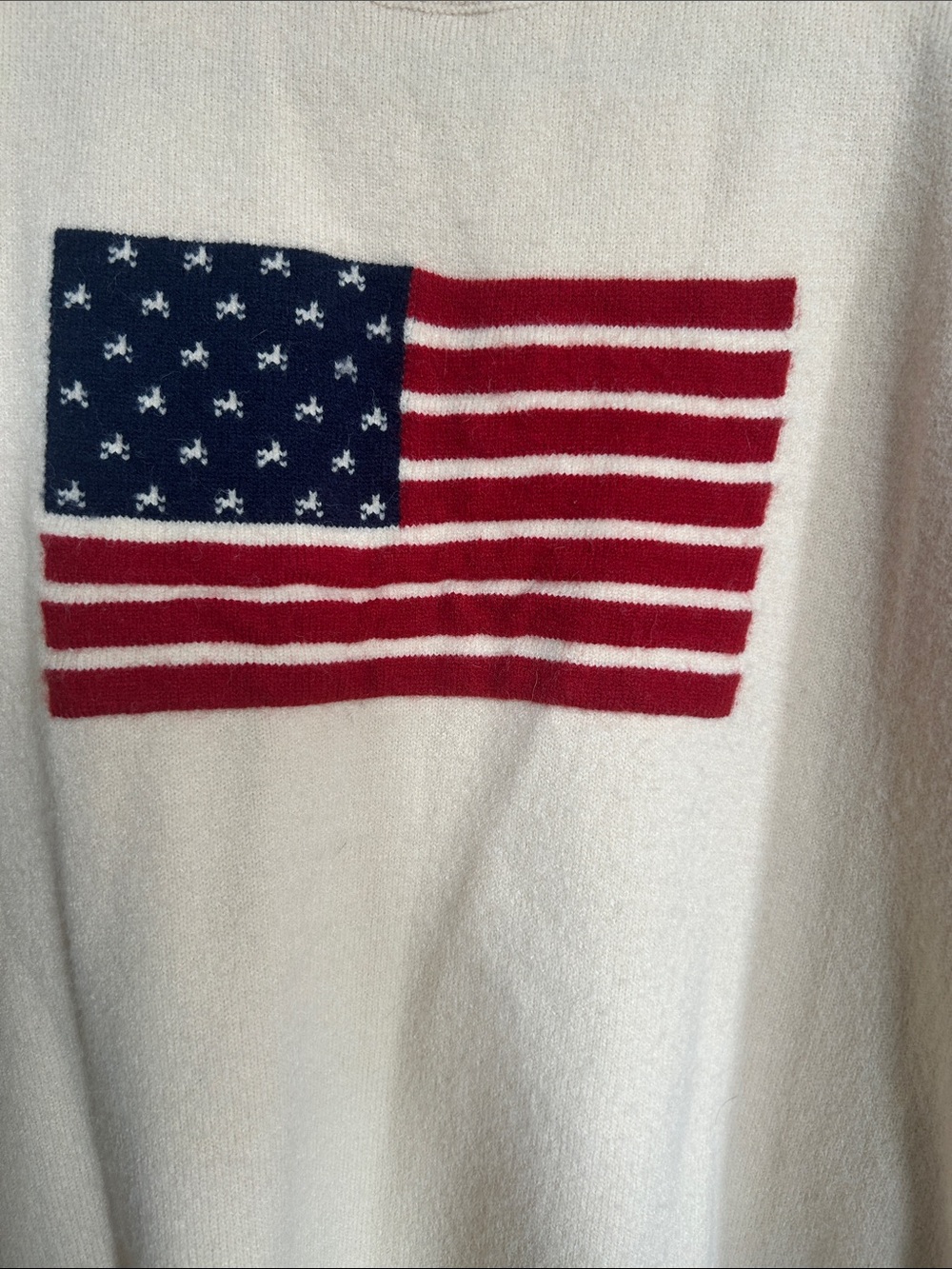 Amazon Cream Crewneck Sweater with Flag Motif - Picture 2 of 6